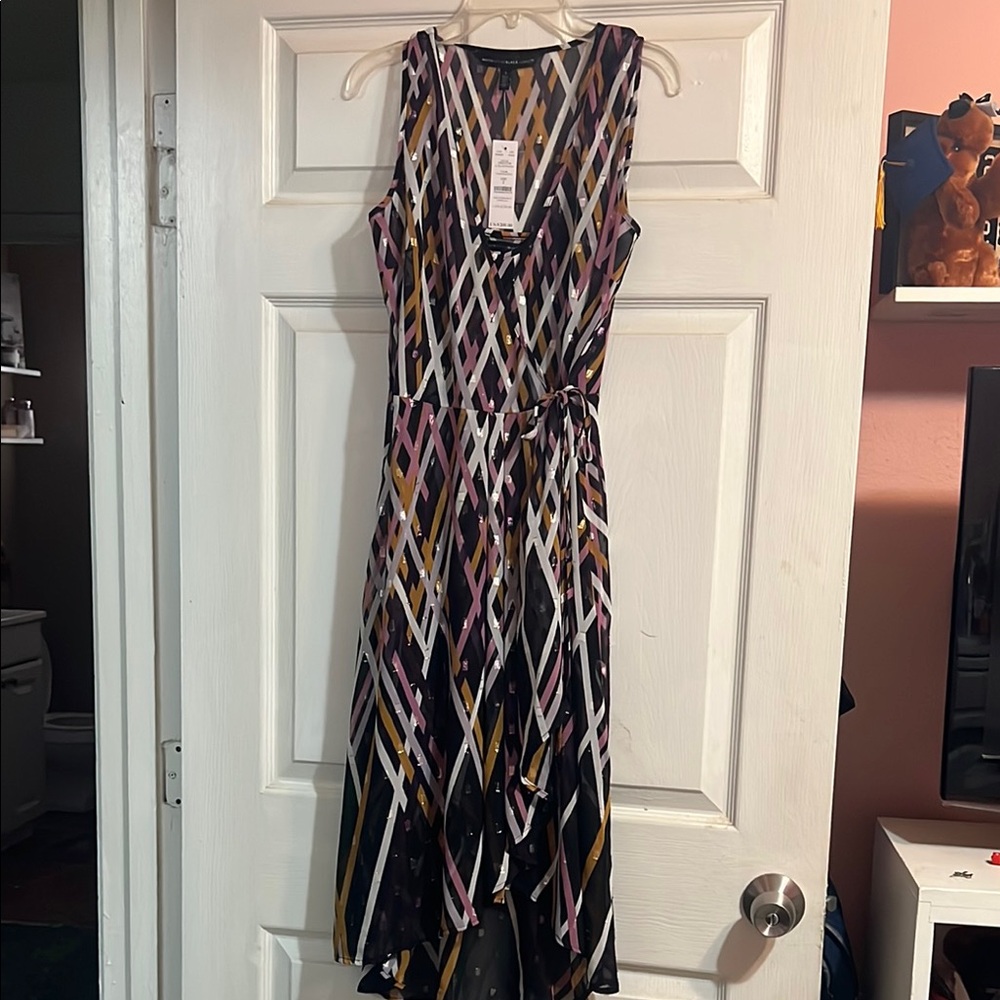 White House Black Market Black and White Sleeveless Sundress